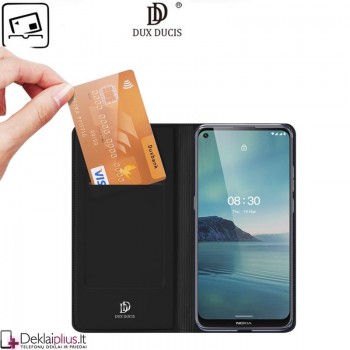 Dux Ducis dirbtinės odos atverčiamas dėklas - juodas (Nokia 3.4)